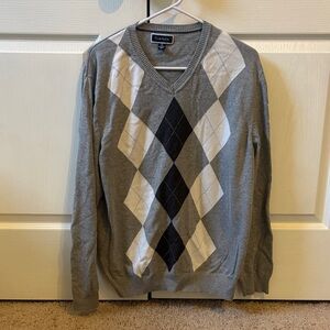 Gray Argyle Men's Sweater
